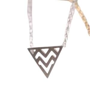 Chevron Triangle Silver Color Tone Necklace New NIP Boho Adjustable Chain